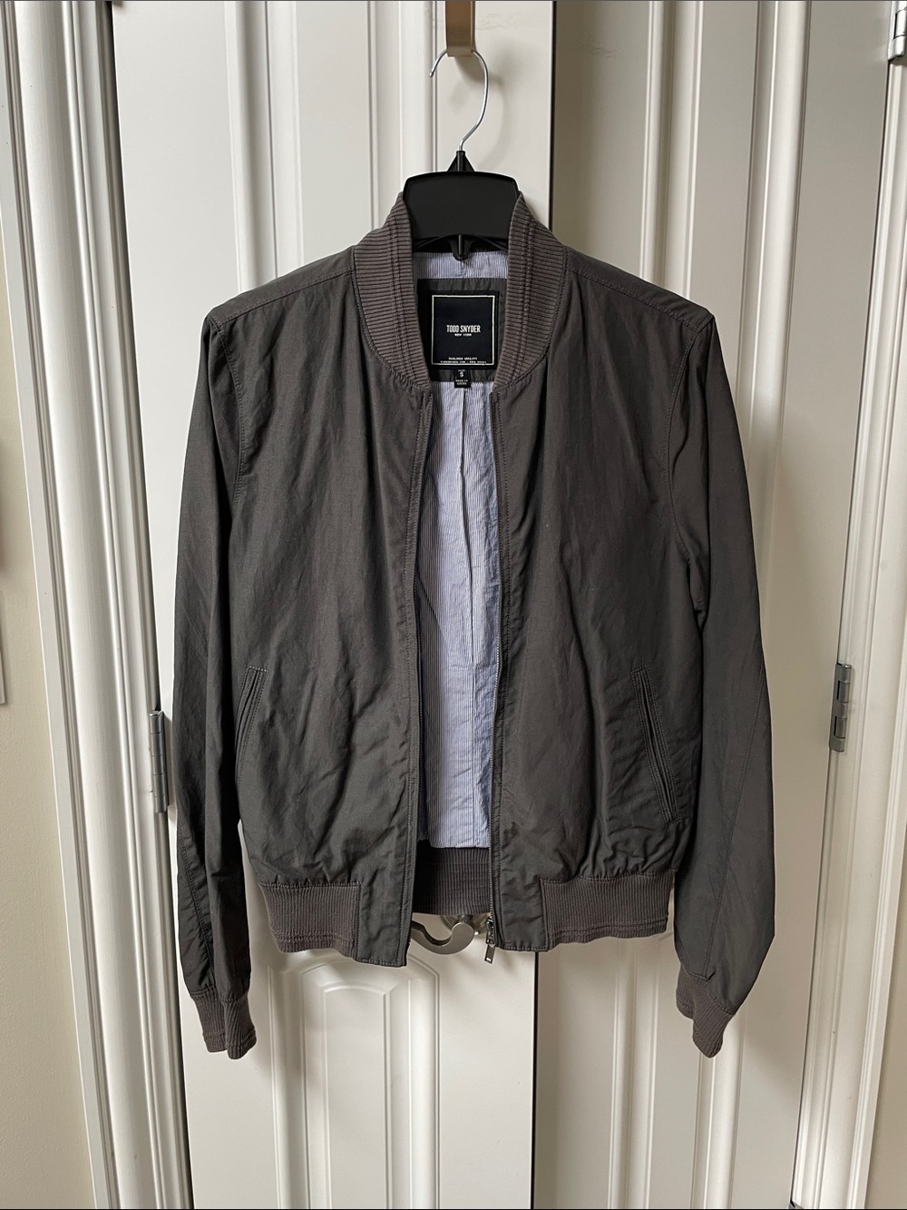 Todd Snyder Charcoal Gray Bomber Jacket